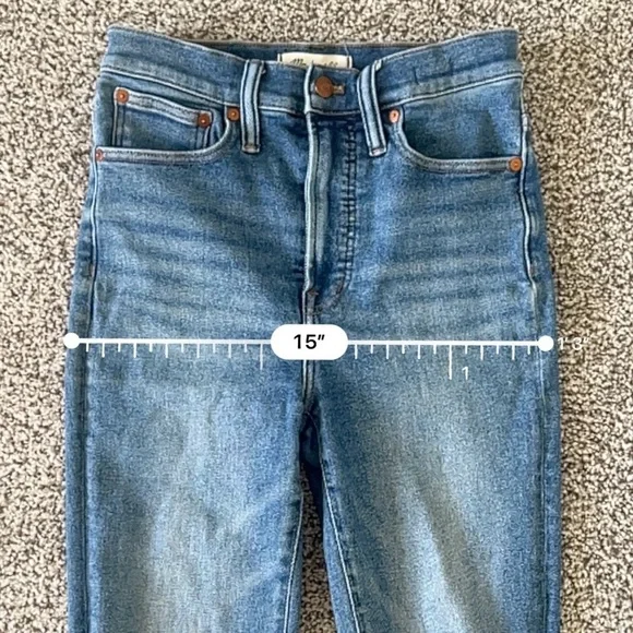 Madewell The Perfect Vintage Jean - Straight Leg - Medium Blue Wash - Size 26 - Picture 13 of 14